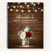 Rustieke Burgundy Metselaarsvaas Bruiloftsrecepten Notitieboek (Voorkant)