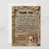 Rustieke Burlap Baby shower Bedankt Card (Voorkant)