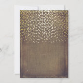 Rustieke Burlap Bloemen Kant Goud Engagement Party Kaart (Achterkant)