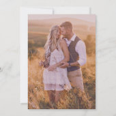 Rustieke Burlap Blush Wildflower Boho Fotobruiloft Kaart (Achterkant)