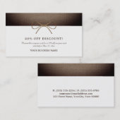 Rustieke Burlap Bow, kortingsbon Kortingskaartje (Voorkant / Achterkant)