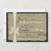 Rustieke Burlap Bow Vrijgezellenfeest Kaart (Voorkant)