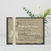 Rustieke Burlap Bow Vrijgezellenfeest Kaart (Staand voorkant)