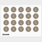 Rustieke Burlap bruiloft bruid bruidegom A06 met S Ronde Sticker (Vel)