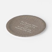 Rustieke Burlap bruiloft receptie Papieren Bordje (Gekanteld)