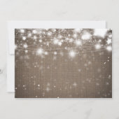 Rustieke Burlap Christmas Party Shining Stars Kaart (Achterkant)