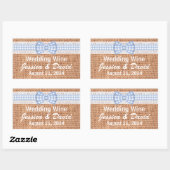 Rustieke Burlap Country Wedding Mini Wijn Label (Vel)
