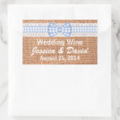 Rustieke Burlap Country Wedding Mini Wijn Label (Tas)