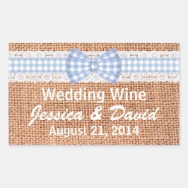 Rustieke Burlap Country Wedding Mini Wijn Label