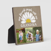 Rustieke Burlap Daisy Fotocollage Oma Gift Fotoplaat (Voorkant)
