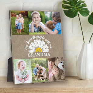 Rustieke Burlap Daisy Fotocollage Oma Gift Fotoplaat