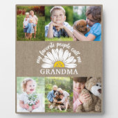 Rustieke Burlap Daisy Fotocollage Oma Gift Fotoplaat (Voorkant)