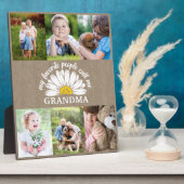 Rustieke Burlap Daisy Fotocollage Oma Gift Fotoplaat (Zijkant)