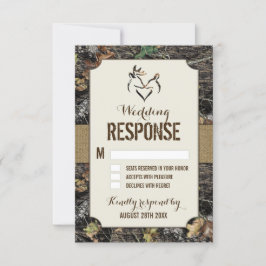 Rustieke Burlap + Deer Hunting Camo RSVP-kaarten RSVP Kaartje
