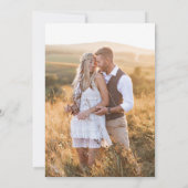 Rustieke Burlap Eco Eucalyptus Boho Fotobruiloft Kaart (Achterkant)