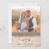 Rustieke Burlap Eco Wood Blush Wildflower Boho Fot Save The Date (Achterkant)