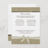 Rustieke Burlap en Bow Direction Info Kaart (Voorkant / Achterkant)