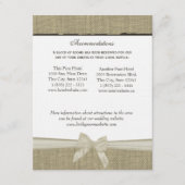 Rustieke Burlap en Bow Direction Info Kaart (Voorkant)