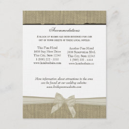 Rustieke Burlap en Bow Direction Info Kaart