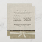 Rustieke Burlap en Bow Direction Info Kaart (Voorkant / Achterkant)