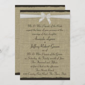 Rustieke Burlap en Bow Kaart (Voorkant / Achterkant)