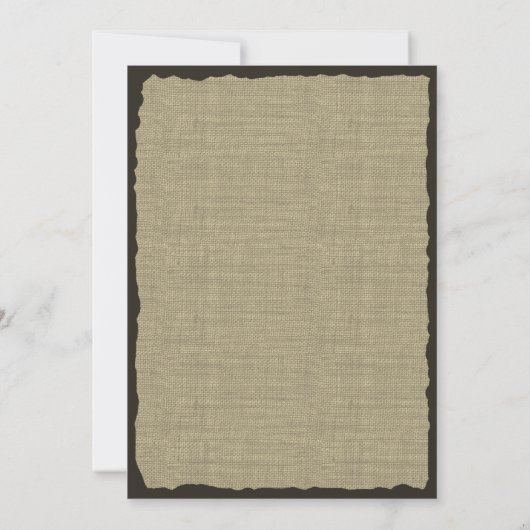 Rustieke Burlap en Bow Kaart (Achterkant)