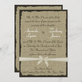 Rustieke Burlap en Bow Kaart (Voorkant / Achterkant)