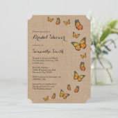 Rustieke Burlap en Butterfly Kaart (Staand voorkant)