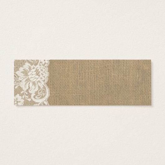Rustieke Burlap en kant bruiloft plaats kaart (Achterkant)