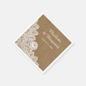 Rustieke Burlap en kant bruiloft servetten (Hoek)