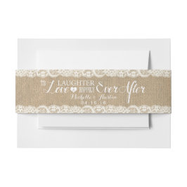 Rustieke Burlap en Kant | Gelukkig ooit daarna Uitnodigingen Wikkel