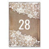 Rustieke Burlap en  kant oude bruiloft Kaart (Voorkant)