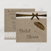 Rustieke Burlap en  kant Vrijgezellenfeest Kaart (Voorkant / Achterkant)