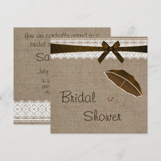 Rustieke Burlap en  kant Vrijgezellenfeest Kaart (Voorkant / Achterkant)