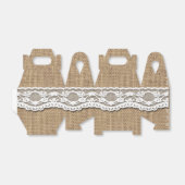 Rustieke Burlap en Lace Art Gable Favor Box Bedankdoosjes (Uitgevouwen)