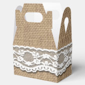Rustieke Burlap en Lace Art Gable Favor Box Bedankdoosjes (Geopend)