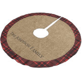 Rustieke Burlap en Red Plaid Kerstboom Rok (Gekanteld)