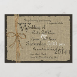Rustieke Burlap en Twine bruiloft Kaart