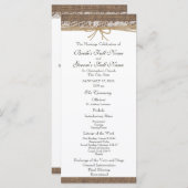 Rustieke Burlap en Twine huwelijksprogramma Programmakaart (Voorkant / Achterkant)