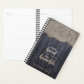 Rustieke Burlap en Wood Quote met Jouw naam Planner (Display)