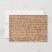 Rustieke Burlap en Zonnebloem Bruiloft RSVP Kaart (Achterkant)