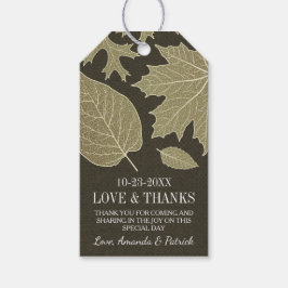 Rustieke Burlap Fall Leaves Bruiloft Dank u Labels Cadeaulabel