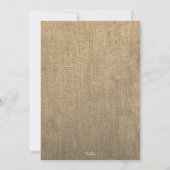 Rustieke Burlap Floral Krans Baby shower Uitnodige Kaart (Achterkant)
