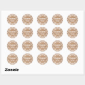 Rustieke Burlap Floral Swirls Dank u Ronde Sticker (Vel)