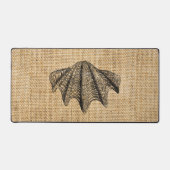 Rustieke Burlap Foto Afbeelding Seashells Design Bureaumat (Voorkant)