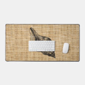 Rustieke Burlap Foto Afbeelding Strand Thema Zeesc Bureaumat (Keyboard & Muis)