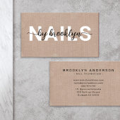 Rustieke Burlap Foto Typografie Nail Artist Visitekaartje