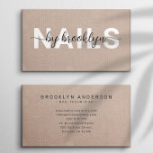 Rustieke Burlap Foto Typografie Nail Artist Visitekaartje