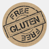 Rustieke Burlap Glutenvrije Stickers (Voorkant)