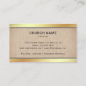 Rustieke Burlap Gouden folie Jezus Christus Kruis  Visitekaartje (Achterkant)